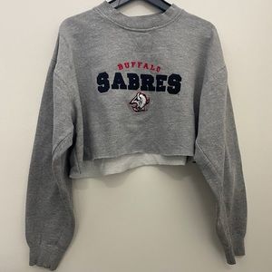Vintage Buffalo Sabres Mock Neck Crop Sweatshirt
